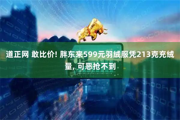 道正网 敢比价! 胖东来599元羽绒服凭213克充绒量, 可恶抢不到