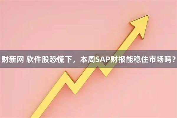 财新网 软件股恐慌下，本周SAP财报能稳住市场吗？