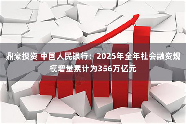 鼎豪投资 中国人民银行：2025年全年社会融资规模增量累计为356万亿元